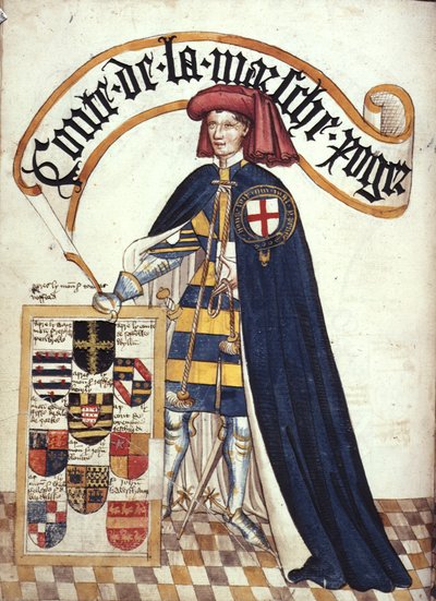Roger Mortimer, 2º Conte di March in abiti da Garter, da 
