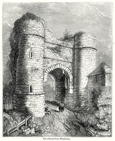 Strand Gate, Winchelsea (incisione) da English School