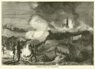 Strasburgo durante il bombardamento, settembre 1870 da English School