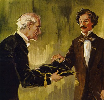 Strauss ricevette il bastone di suo padre dal primo violinista della sua orchestra da English School