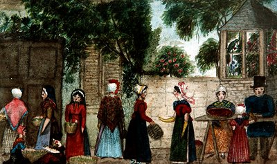 Scena di mercato di strada, c.1840 da English School