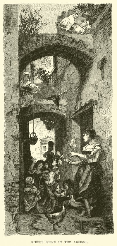 Scena di strada negli Abruzzi da English School