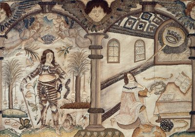 Ricamo a rilievo raffigurante Carlo I da English School