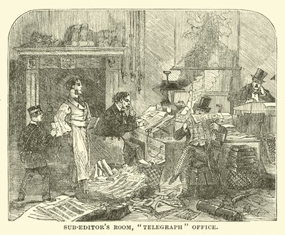 Sala dei sub-editori, ufficio del Telegraph da English School