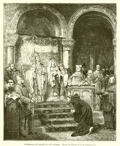 Sottomissione di Enrico IV a Canossa da English School