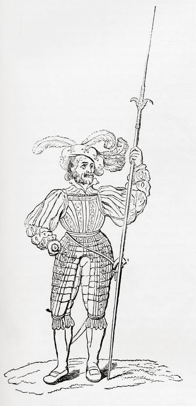 Armatura incisa e a coste, da Old England: A Pictorial Museum, pub. 1847 da English School