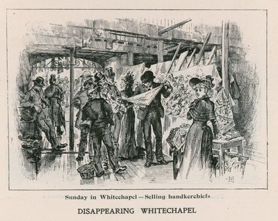 Domenica a Whitechapel - vendita di fazzoletti da English School