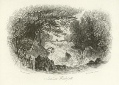 Cascata Swallow, vicino a Betws-y-Coed, Galles del Nord da English School