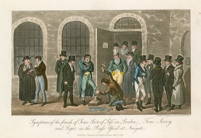 Sintomi della fine di alcuni tipi di vita a Londra - Tom, Jerry e Logic nel cortile della stampa alla prigione di Newgate da English School