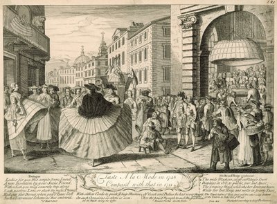 Gusto alla moda nel 1748 rispetto a quello del 1711 da English School