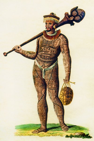 Uomo tatuato delle isole Marchesi, 1843 da English School