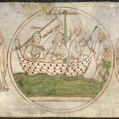 Tatwin trasporta Guthlac in barca a Crowland, da 