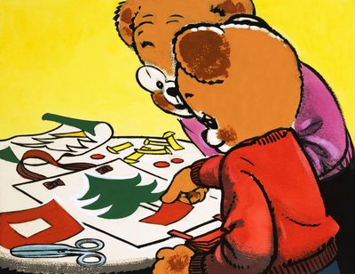 Orsetti che fanno decorazioni natalizie da English School