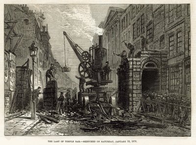 Temple Bar, Londra. Demolizione, 12 gennaio 1878 da English School
