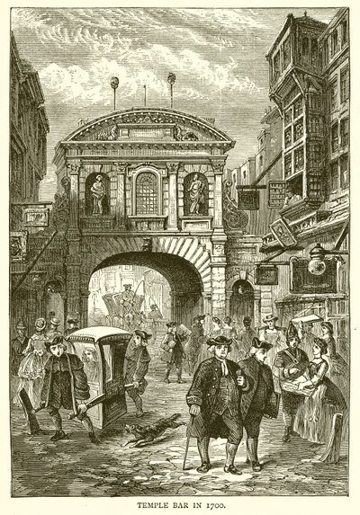 Temple Bar nel 1700 da English School