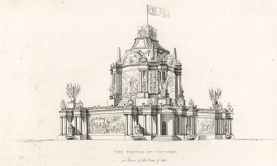 Tempio della Concordia per celebrare la Pace del 1814 da English School