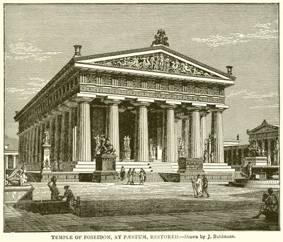 Tempio di Poseidone a Paestum, restaurato da English School
