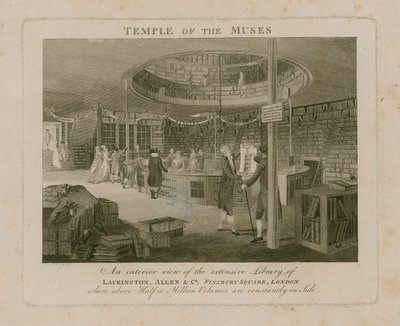 Tempio delle Muse, Lackington Allen & Co, Finsbury Square da English School