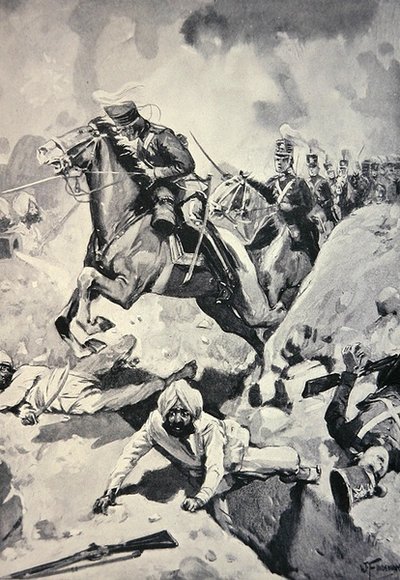 Thackwell guida i 3rd Light Dragoons attraverso le opere di terra Sikh, Battaglia di Sobraon da English School