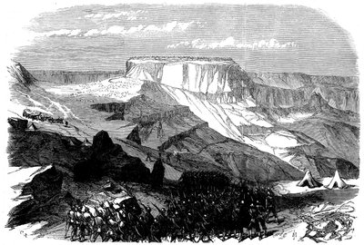 Il 33° Reggimento avanza su Magdala, da La spedizione britannica in Abissinia, 1868 da English School