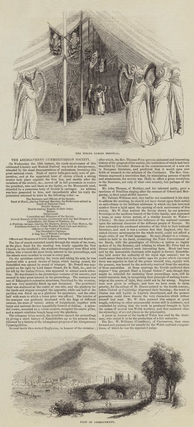 La Società Cymreigyddion di Abergavenny (incisione) da English School