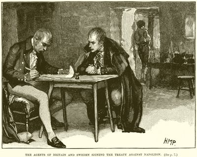 Gli agenti di Gran Bretagna e Svezia firmano il trattato contro Napoleone da English School