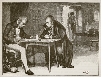 Gli agenti di Gran Bretagna e Svezia firmano il trattato contro Napoleone, illustrazione da Cassells Illustrated History of England da English School