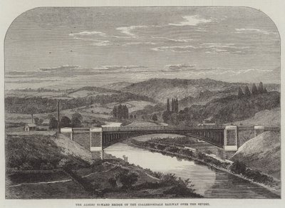 Il ponte Albert Edward della ferrovia di Coalbrookdale sul Severn (incisione) da English School