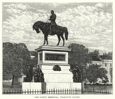 Il Memoriale di Albert, Charlotte Square (incisione) da English School