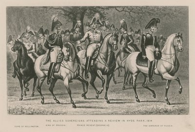 I Sovrani Alleati che assistono a una parata a Hyde Park, 1814 da English School