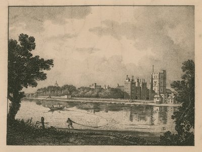 Il Palazzo Arcivescovile di Lambeth da un quadro di Marlow da English School