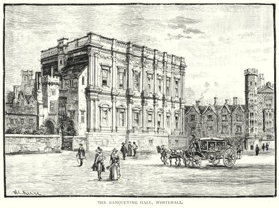 La sala dei banchetti, Whitehall (incisione) da English School