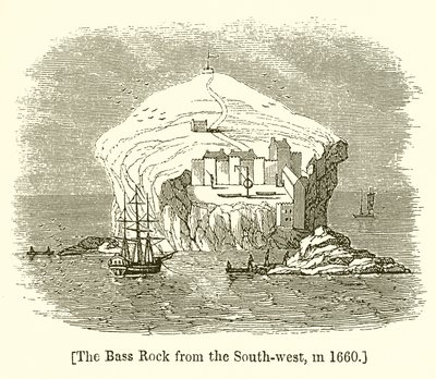 Il Bass Rock dal sud-ovest, nel 1660 da English School