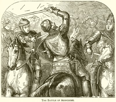 La battaglia di Azincourt da English School