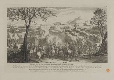 La Battaglia di Culloden, vicino a Inverness in Scozia, pubblicata da Bowles e Carver, 1746 da English School
