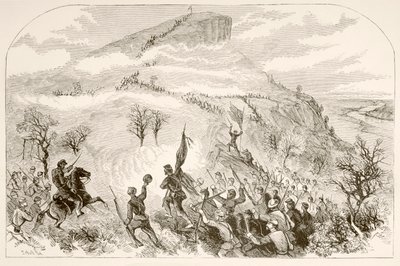 La Battaglia di Lookout Mountain (litografia) da English School