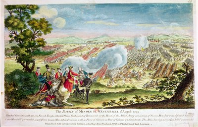 La battaglia di Minden in Westfalia nel 1759 da English School