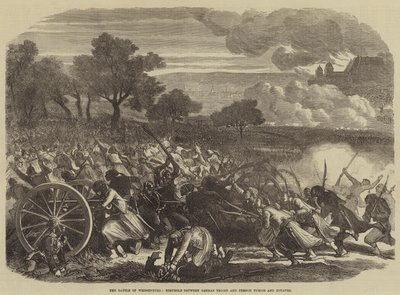 La battaglia di Weissenburg, lotta tra truppe tedesche e turcos e zuavi francesi da English School