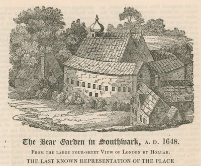 Il Bear Garden a Southwark, AD 1648 da English School