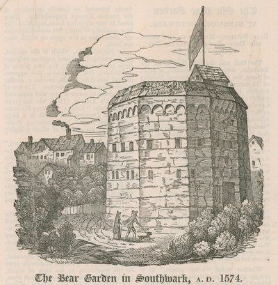 Il Bear Garden a Southwark, Londra, AD 1574 da English School