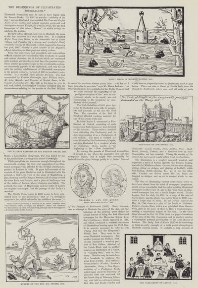Gli inizi del giornalismo illustrato (incisione) da English School