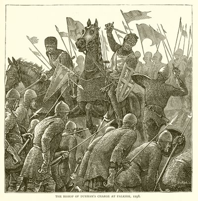 La Carica del Vescovo di Durham a Falkirk, 1298 da English School