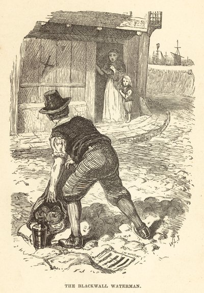 Il barcaiolo di Blackwall (incisione) da English School