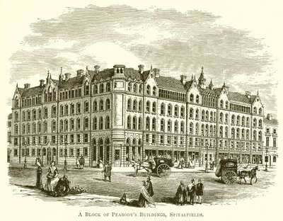 Il blocco degli edifici di Peabody, Spitalfields da English School
