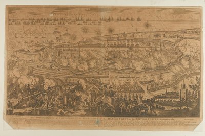 Il bombardamento di Copenaghen e la resa della flotta danese, settembre 1807, pubblicato da John Fairburn nel 1807 da English School