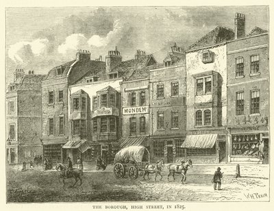 Il Borough, High Street, nel 1825 da English School