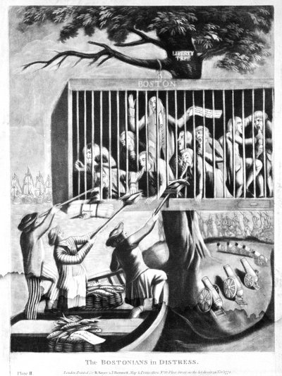 I bostoniani in difficoltà, 1774 da English School