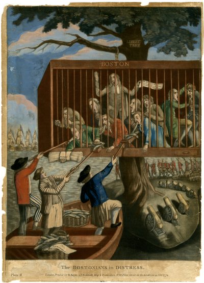 I bostoniani in difficoltà, 1774 da English School