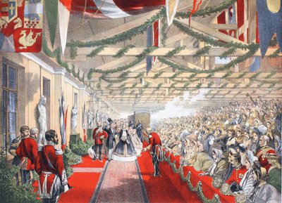 La Stazione di Bricklayers Arms, 7 marzo 1863, da A Memorial of the Marriage of Edward VII and Alexandra of Denmark, pub. 1864 da English School