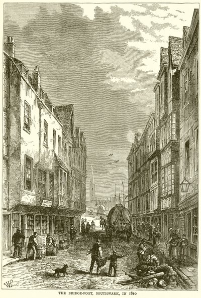 Il Ponte-Foot, Southwark, nel 1810 da English School